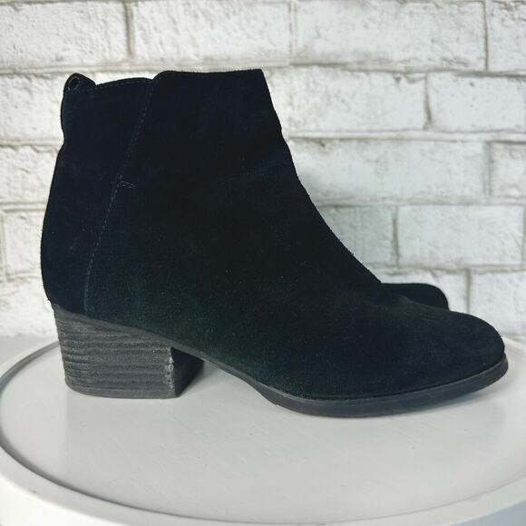 Blondo Boots Iris Waterproof Suede Leather Heel Ankle Booties Black 7.5 - Picture 2 of 11